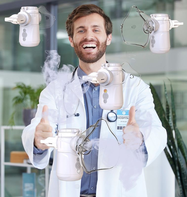 Draagbare inhalator Nebulizer Type-c USB of alkalische batterij 30-40 dB Geluid