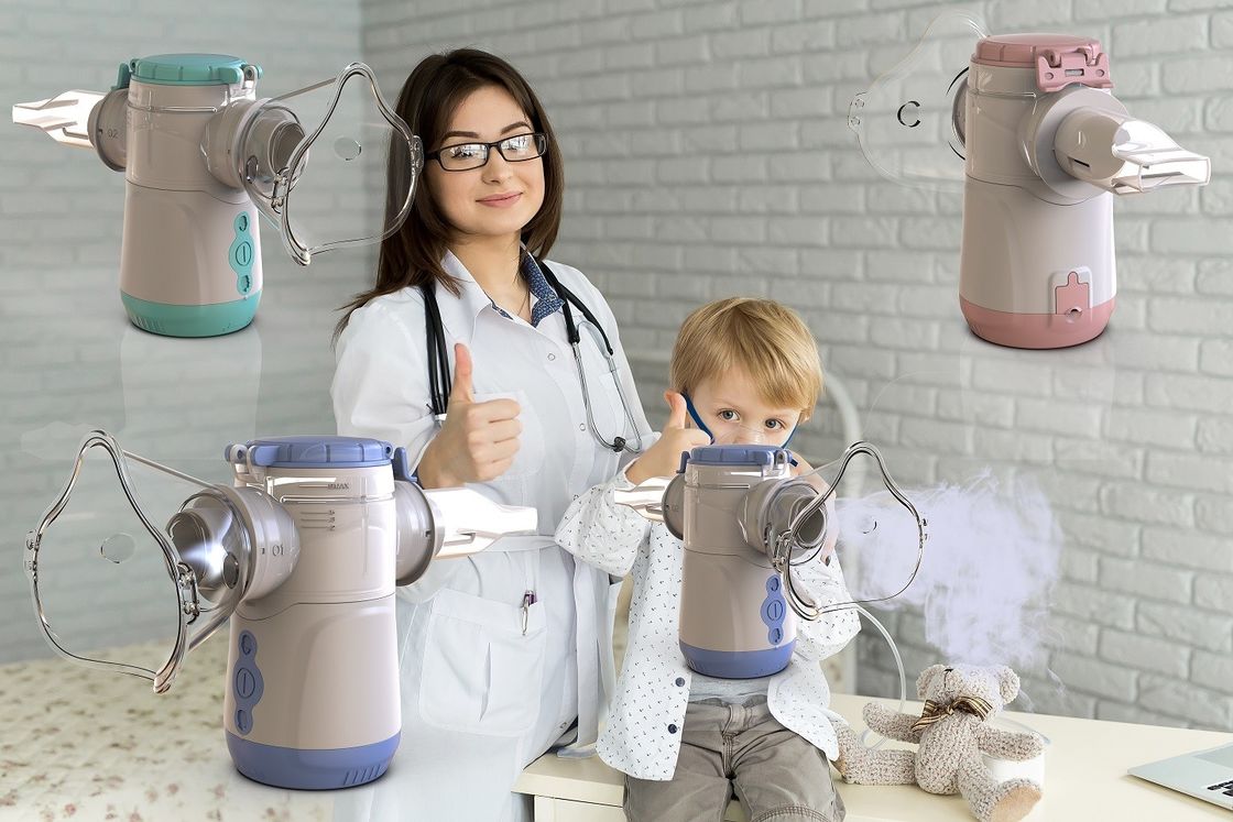 1-4,7 μm fijn deeltjesgrootte Vibrating Mesh Inhalator Aerosol Aflevering voor kinderen of volwassenen